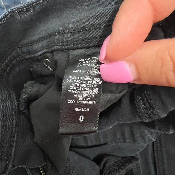 Express Womens Black Skinny Jeans Size 0 Mid Rise Stretch Denim Cropped Ankle - Picture 5 of 10